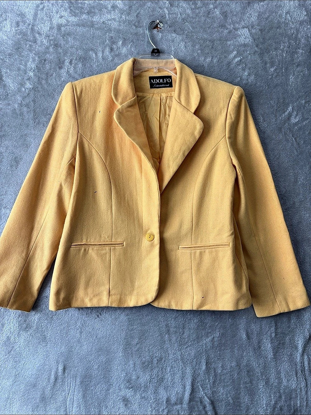 Adolfo Wool Blazer in Yellow